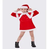 Kanggang Kerst Decoratie Klassieke Kinderen Rode Kerst Pak Meisjes Kerst Rok Fluwelen Santa Pak Kostuum Voor Kids