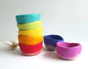 Giocattoli per bambini fingono di cottura di smistamento educativo imparare colori materiali set montessori sensoriale gioco feltro di lana ciotola