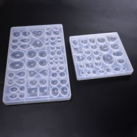 Moules en silicone pour bijoux en résine, pour la création de bijoux en résine époxy, pendentifs, boucles d'oreilles, colliers, porte-clés, gemmes, non toxiques, réutilisables