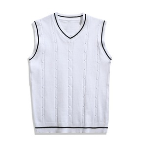 OEM ODM High Quality <strong>Men</strong> <strong>Knitted</strong> Vest V Neck Sleeveless Sweater Custom Knitwear Pullover <strong>Men</strong> Vest <strong>Waistcoat</strong> - Product Image 1