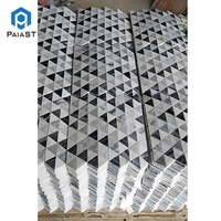 Exquis gris blanc 3d marbre pierre Triangle mosaïque salle de bain carreaux idées salle de douche fond mur mosaïque