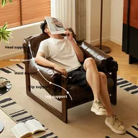 Fauteuil individuel Jersey Island en bois massif, petit fauteuil de loisirs pour salon, appartement locatif, balcon, mobilier de maison