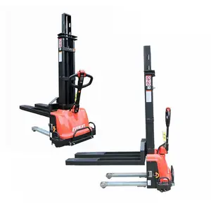 Everlift Self-Loading Pallet Stacker Truck Use 0.5ton 1ton 1.3ton 1.5ton Stacker With Lithium Battery
