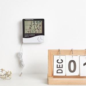 थर्मामीटर हाइग्रोमीटर डिजिटल दोहरी जांच तापमान और आर्द्रता मीटर सेंसर मौसम घड़ी - Product Image 4