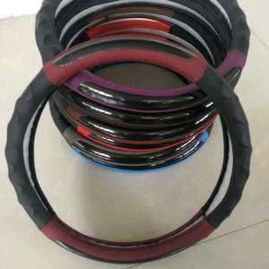 Funda para Volante de Coche, Estilo Deportivo, Textura de Fibra de Carbono, Cubierta de Cuero, Venta al Por Mayor del Fabricante - Product Image 2