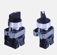 Interruptor de botón de metal resistente al agua de 220 voltios con perilla de llave 1NO1NC Botón de control momentáneo con nivel de llave IP65