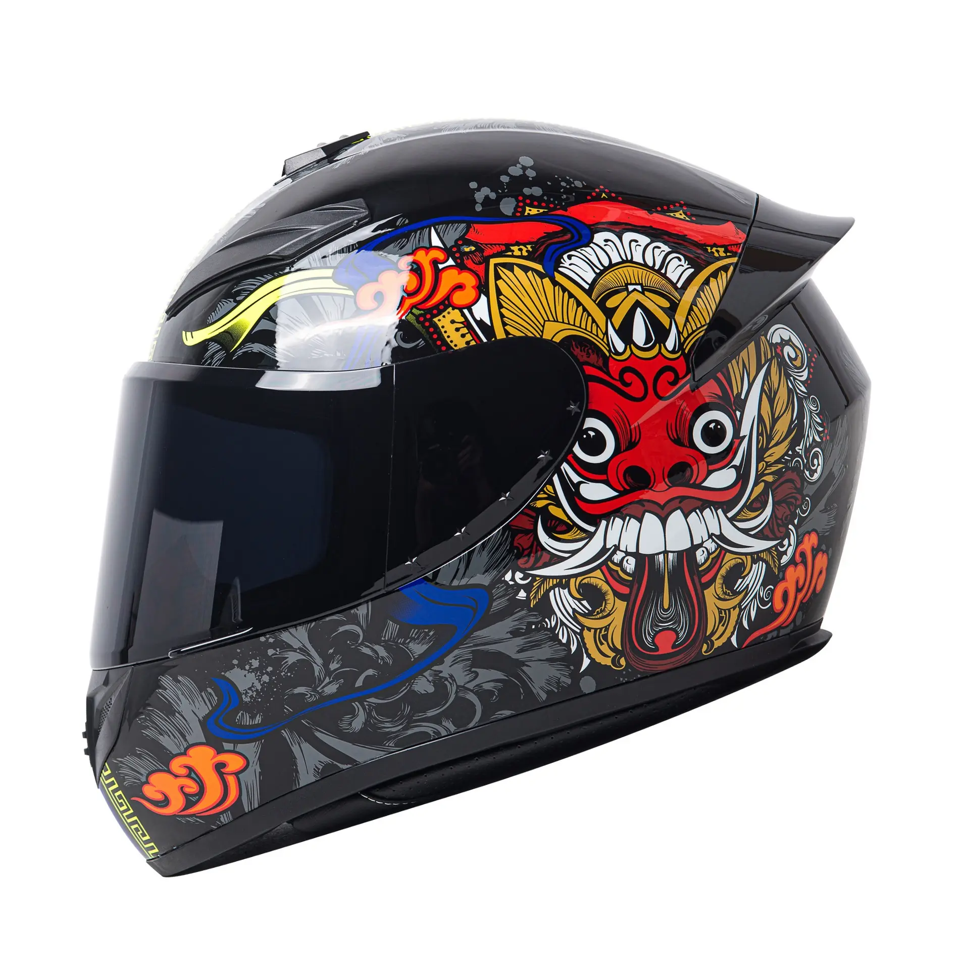 Casques de moto intégral casque de moto Ventilation faciale casque de course à points