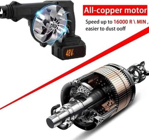 Souffleur à feuilles sans fil 48V 7-en-1, <span class=keywords><strong>aspirateur</strong></span> et <span class=keywords><strong>broyeur</strong></span> portable pour le nettoyage du jardin avec batterie au lithium - Product Image 4