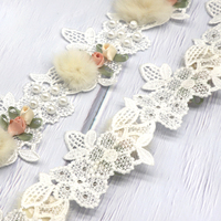 Nouveau type de ruban en dentelle en maille fait main DIY, motif papillon et fleur de mariage, pour la confection de vêtements, de textiles de maison et la décoration, vente en gros