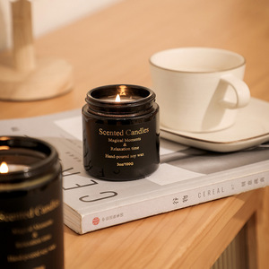 Velas Aromáticas <span class=keywords><strong>de</strong></span> Cera <span class=keywords><strong>de</strong></span> Soja en Frascos <span class=keywords><strong>de</strong></span> Vidrio Negro Personalizados, Decoración del Hogar, Regalo para Festividades y Pascua, Velas Perfumadas con Mezcla <span class=keywords><strong>de</strong></span> Soja - Product Image 4