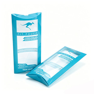 Chinese Manufacturers Wholesale Gift Packaging Pvc Material square Shape Transparent Pillow Shape <b>Plastic</b> <b>Boxes</b> with a Hook - Product Image 1
