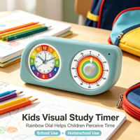 Minuteur visuel double écran LCD à piles AA, avec compte à rebours de 60 minutes, commande tactile, petit format carré en plastique, pour cuisine