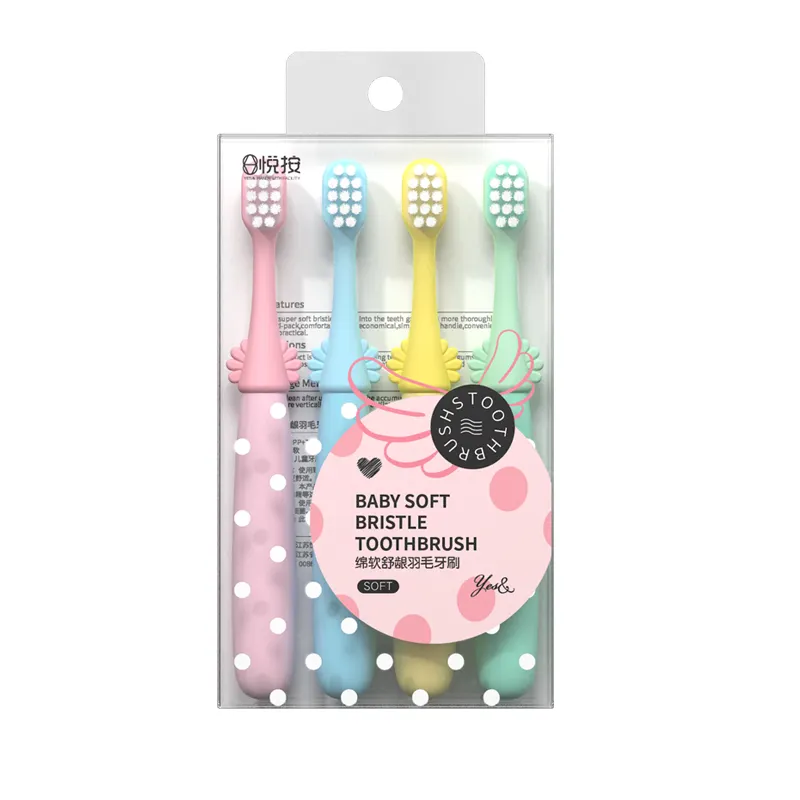 Toothbrush Manufacturers Custom Logo Ultra Soft Tooth Brush 4pcs Soft Bristle Home Use Kids Baby Toothbrush