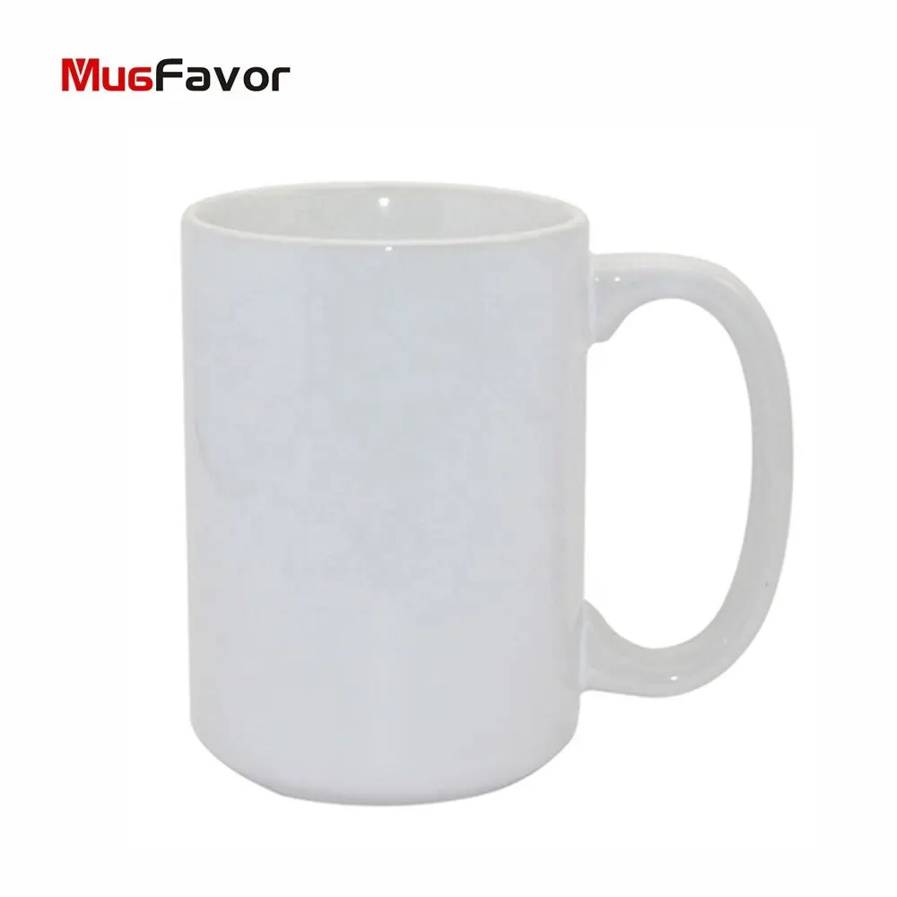 Taza de café personalizada de gran tamaño MW15, taza de café personalizada de cerámica blanca de 15 onzas apta para lavavajillas