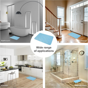 Alfombra <span class=keywords><strong>de</strong></span> Baño <span class=keywords><strong>Antideslizante</strong></span> <span class=keywords><strong>de</strong></span> Secado Rápido y Súper Absorbente con Diseño Liso y Rayas Azules <span class=keywords><strong>de</strong></span> 24x16 Pulgadas <span class=keywords><strong>para</strong></span> el <span class=keywords><strong>Suelo</strong></span> <span class=keywords><strong>de</strong></span> la <span class=keywords><strong>Ducha</strong></span> - Product Image 6