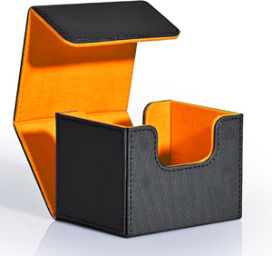 Caja de Cartas Premium Personalizada, Funda de Cuero PU con Interior de Satén y Terciopelo, Almacenamiento Plegable para Juegos de Cartas Coleccionables TCG - Product Image 4