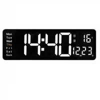 Jam LED 5 Inci Layar Ganda Warna, Dapat Dipasang di Dinding & Meja, dengan Tanggal, Suhu, dan Timer