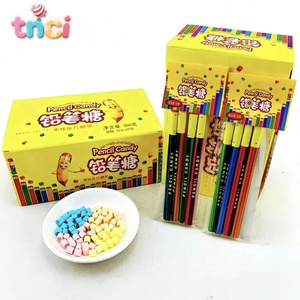 Bonbons <span class=keywords><strong>en</strong></span> forme de crayon, collation rétro amusante avec des cubes de <span class=keywords><strong>sucre</strong></span> colorés, <span class=keywords><strong>emballés</strong></span> individuellement, bonbons nostalgiques pour les fêtes d'enfants - Product Image 1