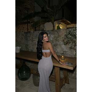 Robe de soirée avec détails en fourrure de vison - Product Image 1