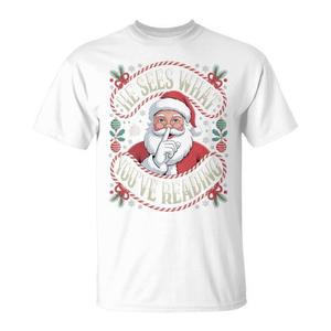 Él ve lo que estás leyendo, camiseta Bookish Christmas Tri Blend - Product Image 1