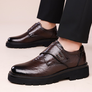 รองเท้าหนังผู้ชายส้นเตี้ยกันลื่นพื้นยางรองเท้าทำงานลำลองสำหรับสำนักงานสีดำขนาด 40-46 - Product Image 2