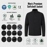 Chaqueta Softshell de Cuello Alto para Hombre, Elástica en Cuatro Direcciones, Impermeable, Cortavientos, Transpirable, Ligera, Informal para Exteriores