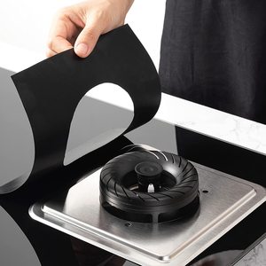 Nuevo Diseño Negro Plateado 27x27cm Cubierta para Quemador de Estufa de Gas Antiadherente Resistente al Calor con Certificación LFGB de PTFE+Fibra de Vidrio Ecológica - Product Image 4
