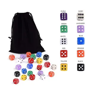 Wholesale Custom Printed Dice with High Quality of Various Sizes Wholesale,16mm Purpose Square Plastic Dice for games