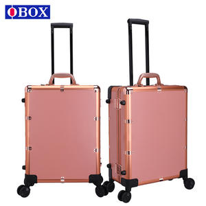 Maleta de maquillaje Obox de 24 pulgadas, color oro rosa, con ruedas giratorias, bloqueable, de gran capacidad, para almacenamiento en el hogar, primavera 2023 - Product Image 1