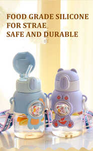 2024 nuevo producto de fábrica para niños escuela Kawaii lindo Animal niñas niños botella de agua de plástico con asa - Product Image 3