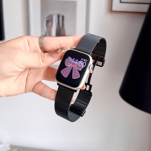 สายนาฬิกาแบบ <span class=keywords><strong>Milanese</strong></span> LOOP สำหรับ iWatch 8 <span class=keywords><strong>7</strong></span> 6 5 4 SE ทำจากเหล็กสแตนเลสสตีลสายนาฬิกาสำหรับ <span class=keywords><strong>Apple</strong></span> <span class=keywords><strong>Watch</strong></span> 44มม. 40มม. 45มม. - Product Image 4