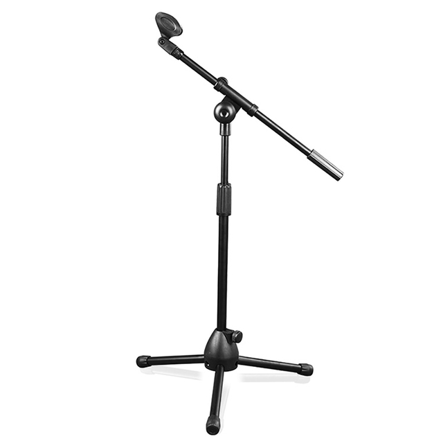 High Quality Adjustable Black Metal Microphone Stand for Bassoon-Durable Folding Design Portable Rack for Studio Live