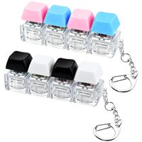 Mini Mechanical Keyboard Toy Keychain Portable Clicker Stress Relief Sensory Toy for Anxiety Office Decompression Pocket Gadget
