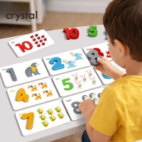 Rompecabezas de Aprendizaje Temprano Educativo, Tablero de Rompecabezas 3D con Números y Palabras en Inglés, Alfabeto Digital Pequeño de Cristal