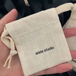 Custom Printed Natural 100% Organic Muslin Cloth <b>Drawstring</b> Bag Small Bulk Cotton Muslin Bag <b>Pouch</b> With Logo - Product Image 2