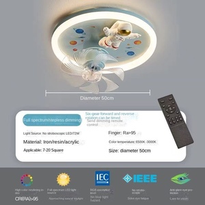 Plafonnier ventilateur LED moderne avec télécommande Base de salon maison intelligente forme ronde Design élégant - Product Image 2