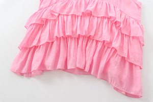 QSY 2025 Spaghetti Strap Front R Ffle Color Rosa Venta caliente Cas Al Fashion Tank Top para mujer - Product Image 5