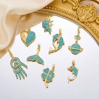 Accessoires DIY, Pendentif de collier en forme de cœur et de queue de poisson, Tendance, Luxe léger, Unique, Polyvalent, pour la fabrication de bijoux