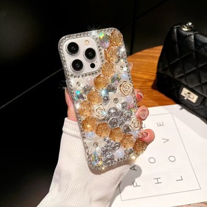 Étui de téléphone à paillettes de fleur Bling de luxe pour <span class=keywords><strong>iPhone</strong></span> 16 Pro Max accessoires de téléphone de luxe en plastique poignée de téléphone pour <span class=keywords><strong>iPhone</strong></span> 16 - Product Image 4