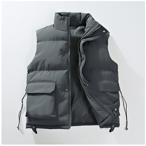 Logotipo personalizado engrosado más algodón más Chaleco de terciopelo masculino al aire libre a prueba de viento y lluvia sin mangas soporte cómodo - Product Image 2