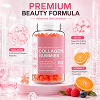 Complément alimentaire pour la beauté des cheveux, de la peau et des ongles, 60 gommes végétaliennes au collagène, biotine et vitamine C, marque privée, OEM ODM
