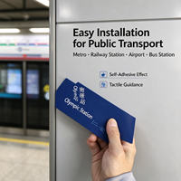 Autocollant de signalisation tactile en braille en PVC personnalisable pour les gares de métro, les aéroports, les gares routières, modèle 001, origine CN