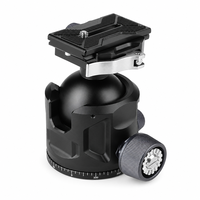 Tête de trépied à profil bas de 54 mm, capacité de charge de 35 kg, tête de trépied robuste avec plaque de dégagement rapide de type Arca pour appareil photo reflex numérique sans miroir