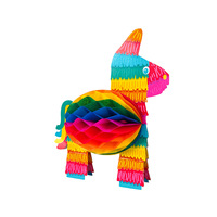 Piñata en papier nid d'abeille colorée pour la décoration de table lors de fêtes et festivals