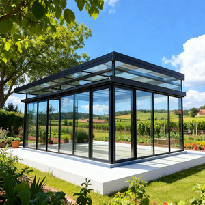 Serre solaire en aluminium et verre en forme de L, balcon, patio extérieur, véranda, bâtiments de jardin toutes saisons, revêtement en poudre - Product Image 1