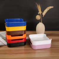 Vente flash Assiettes en mélamine incassable pour shabu-shabu et barbecue, style thaïlandais, empilables, forme carrée de 5,4 pouces, assiettes à apéritif en mélamine