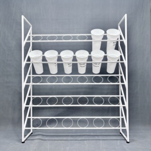 Espositore <span class=keywords><strong>in</strong></span> metallo <span class=keywords><strong>in</strong></span> <span class=keywords><strong>ferro</strong></span> <span class=keywords><strong>battuto</strong></span> a 5 livelli <span class=keywords><strong>da</strong></span> esterno con fioriera angolare e portabottiglie <span class=keywords><strong>da</strong></span> fiore - Product Image 2