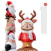 Ballon en film d'aluminium en forme de lampadaire de Noël, motif animal de dessin animé, style nouveau, pour décorations de fête de Noël transfrontalières
