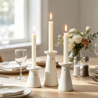 Ensemble de 3 chandeliers en bois, style campagnard, décoration de table, chandelier rétro, blanc