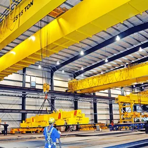 Factory Use Overhead Crane 5 Ton 200 Ton Cranes Box Steel Motor Driven Double Beam Overhead Crane For Foundry Iron Casting